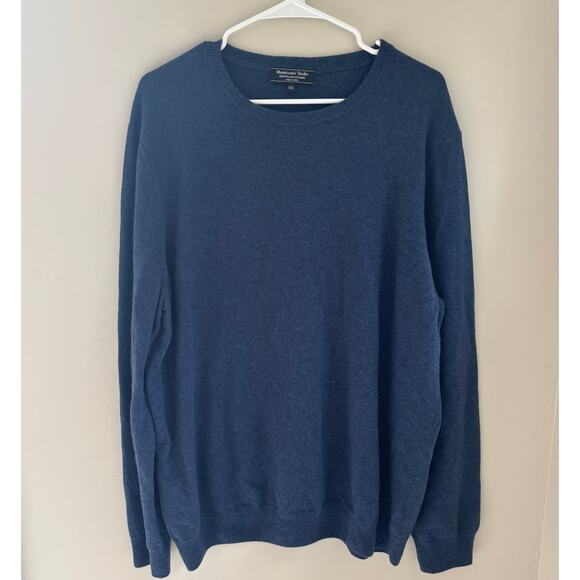 Mantovani Studio Men's Blue Italian Cashmere Sweater Size XXL - Picture 1 of 5